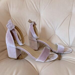 CL by Laundry chunky purple velvet heels. Size 7.5